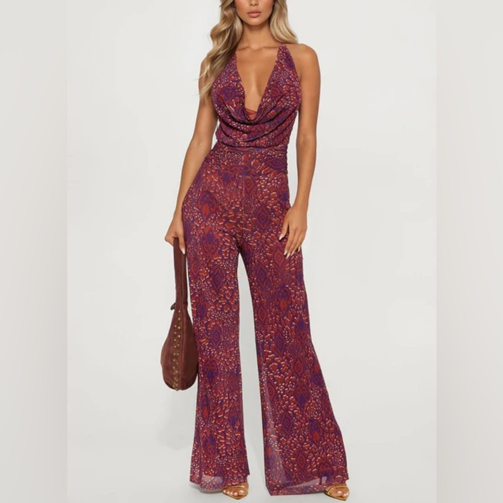 Allie Mesh Print Jumpsuit NEW 🏷️